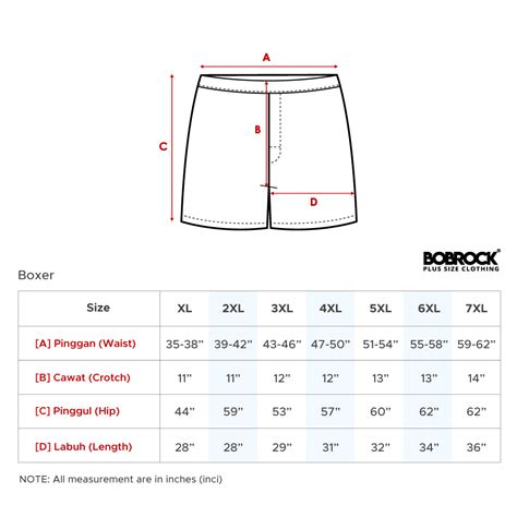 joe boxer size chart